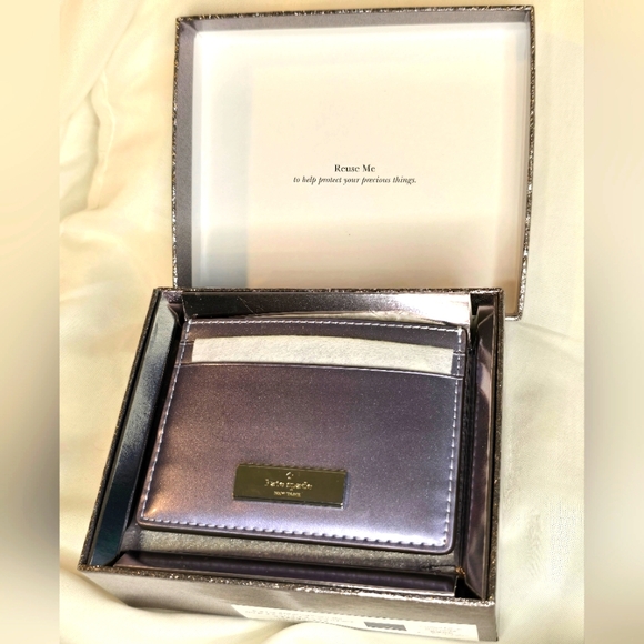 Kate Spade Metallic Purple Card Holder New In Box - Picture 1 of 6